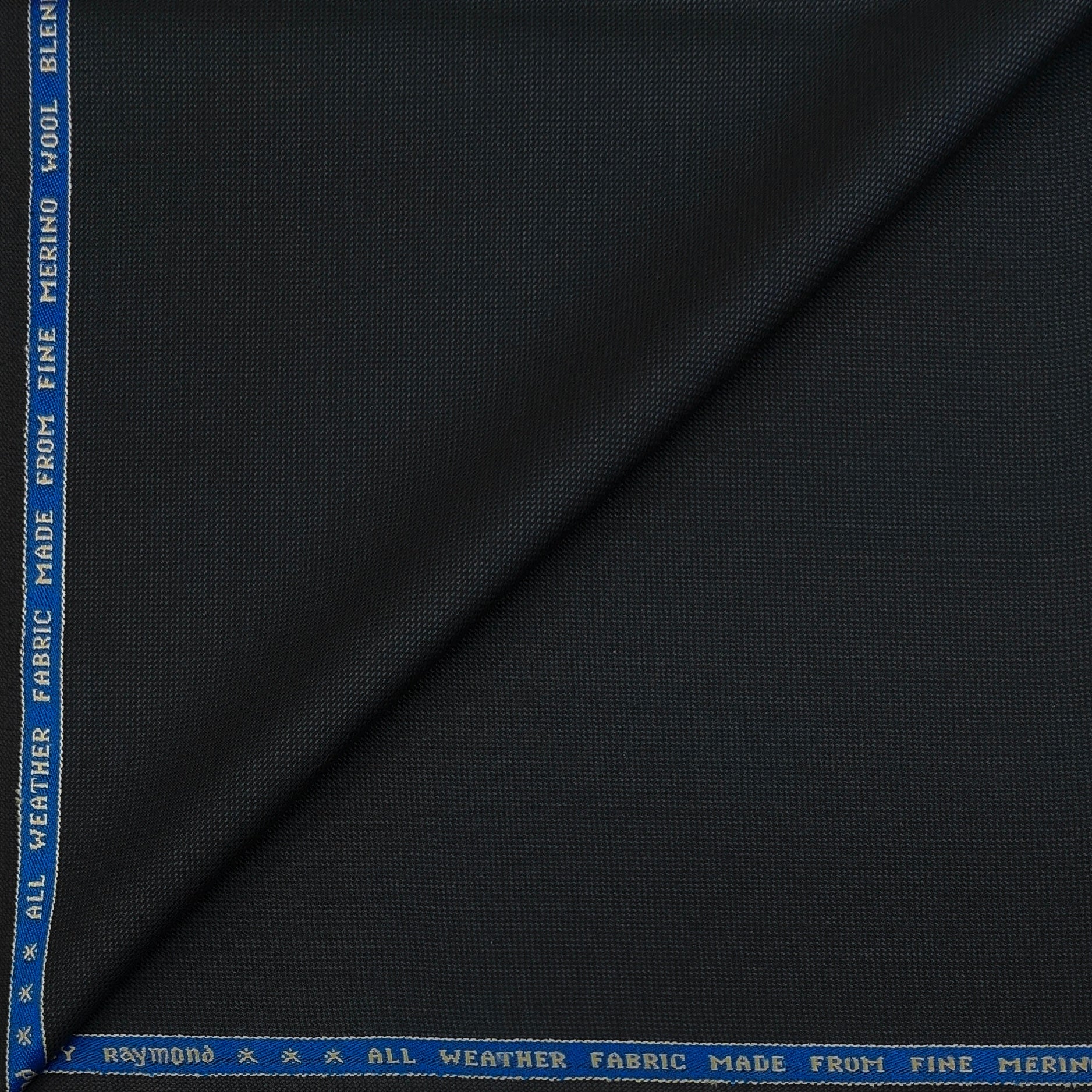 Blazer Fabric Raymond Wool Blended Textured Colour Obsidian Black